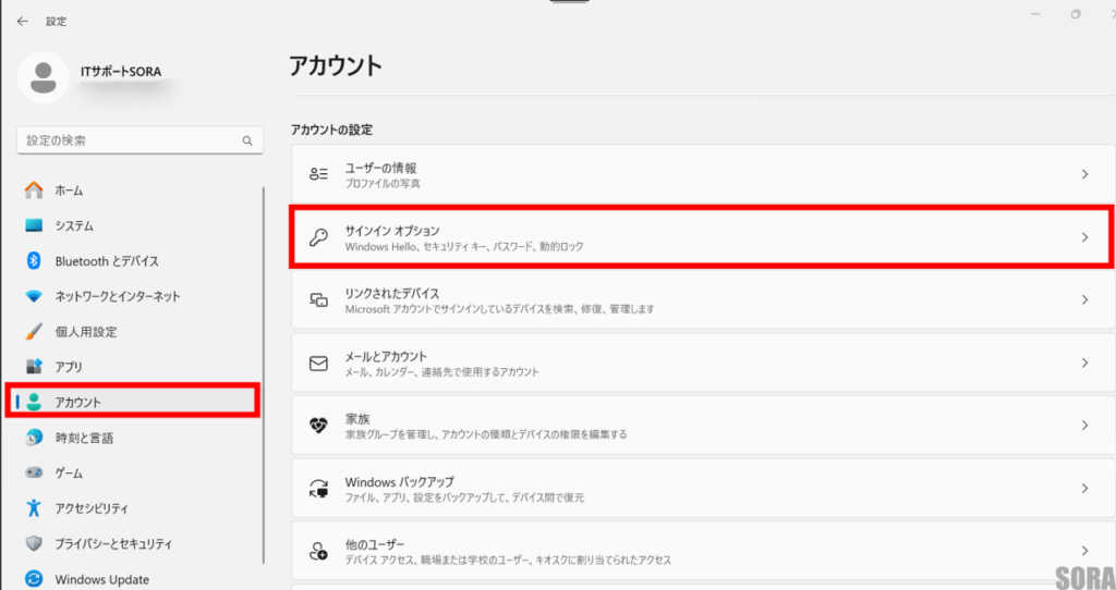 Windows11サインインオプション